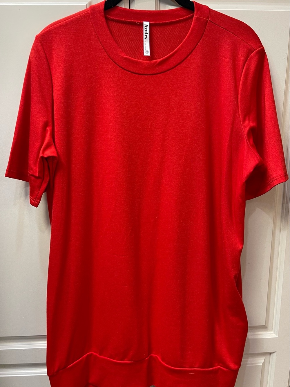 Azules Vibrant Red Crewneck Short Sleeve Dolman